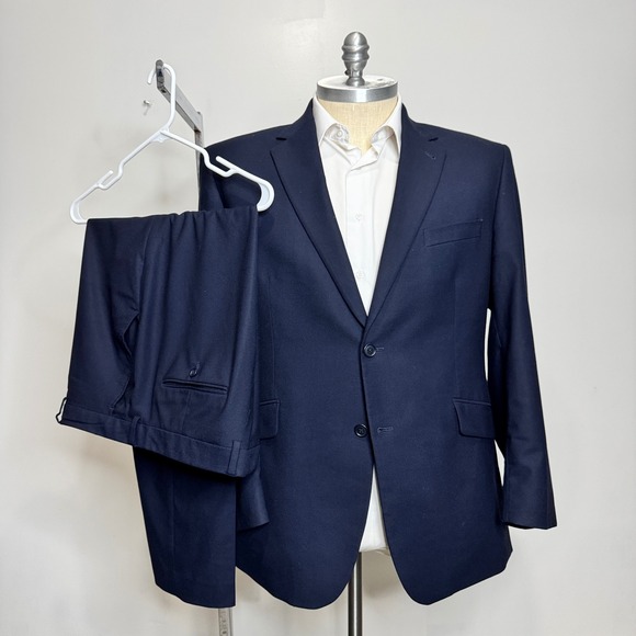 AWEAR2 Kenneth Cole Navy Blue Two Button Stretch Separates Suit Mens 48R 40W - Picture 1 of 7